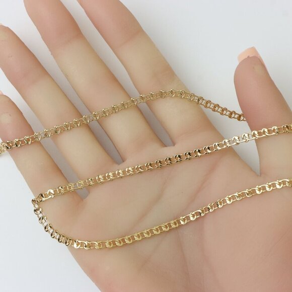 Chunky Rose Gold Chain Necklace with Bold Polished Links, XPNL0224 - Picture 3 of 12